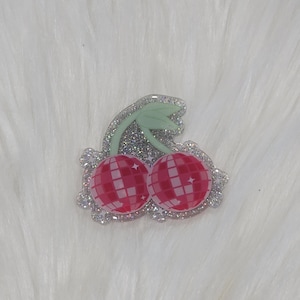 Disco  cherries, Badge Reel, pink