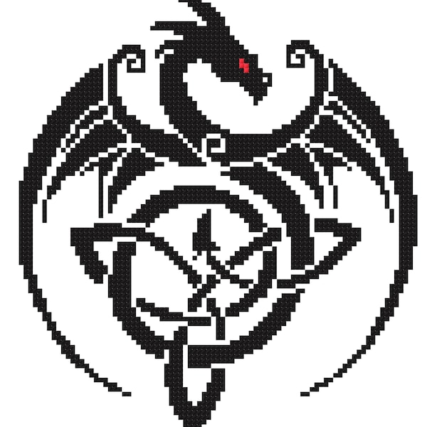 Celtic Dragon Trinity Knot Cross Stitch Pattern