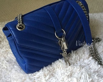 Rare Yves saint laurent Monogram Blue Medium Bags