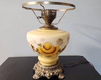 Hand painted vintage 1971 L&L WMC Hurricane Lamp Base