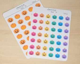 Autocollants citrouille Jack O'Lantern - Autocollants pour agenda d'automne