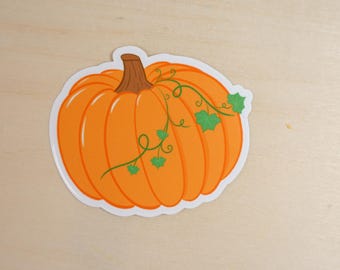 Orange Pumpkin Sticker, Holographic Fall Decal, Autumn Decoration