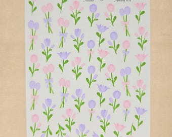 Stickervel Tulp | Scrapbookstickers lente planner dagboek