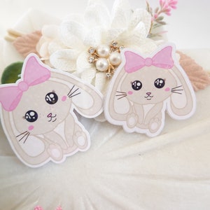 Cute Beige Bunny Stickers, Shy Bunny Sticker, Adorable Bunny Sticker, Bunny Freckles, Halographic Sticker, Spring stickers, Easter sticker