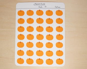 Fall Pumpkin Sticker Sheet, Autumn Planner Stickers