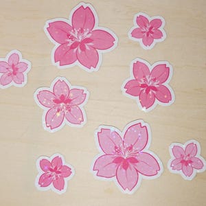 ピンクの桜のステッカー、タンブラー、キンドル、ノートパソコンに最適な春のステッカー、桜のステッカー