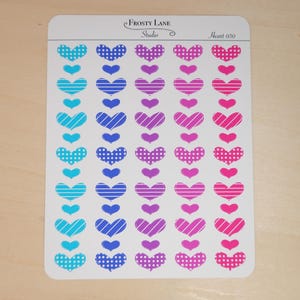 030 Heart Sticker Sheet - Colorful Heart Sticker Sheet