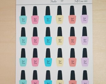 Planificador de esmaltes de uñas - Pegatinas de autocuidado "Nail Day"