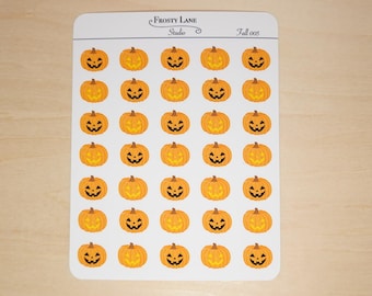 Jack O Lantern Pumpkin Stickers - Fall Planner Stickers