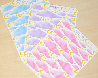 Cloud Stickers | Cloud and Stars and Moon Sticker