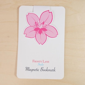 Cherry Blossom Magnetic Bookmark, Spring bookmark, pink, blue, purple