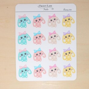001 Häschen Stickerbogen, Frühling Sticker, Ostern Stickerbogen, Bujo Planer, Stickerbogen