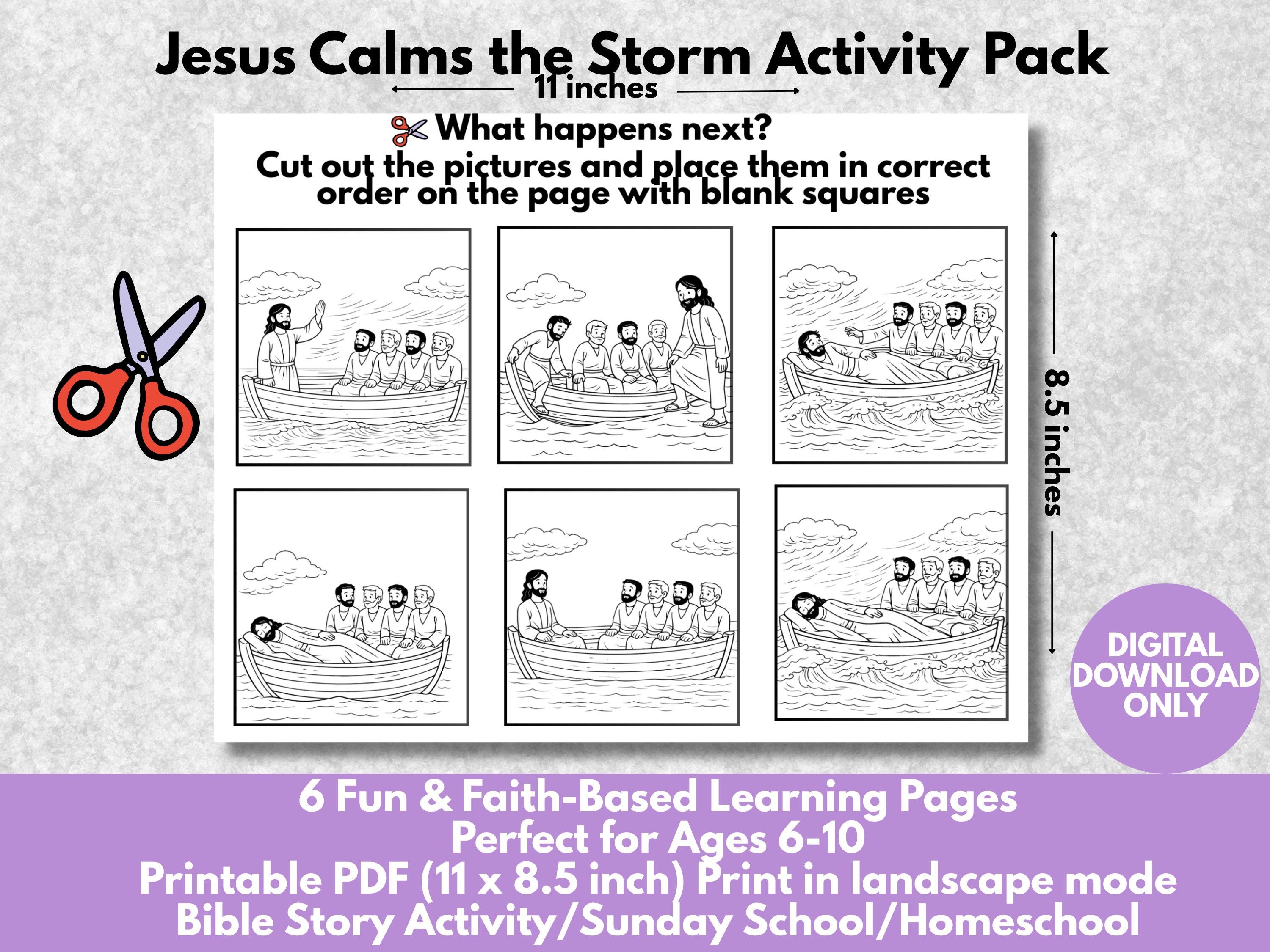 Jesus Calms the Storm Activity Pack - Printable Kids Bible Story ...