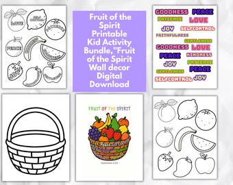 Fruit of the Spirit Activity Printable: Sunday School, Homeschool Resource