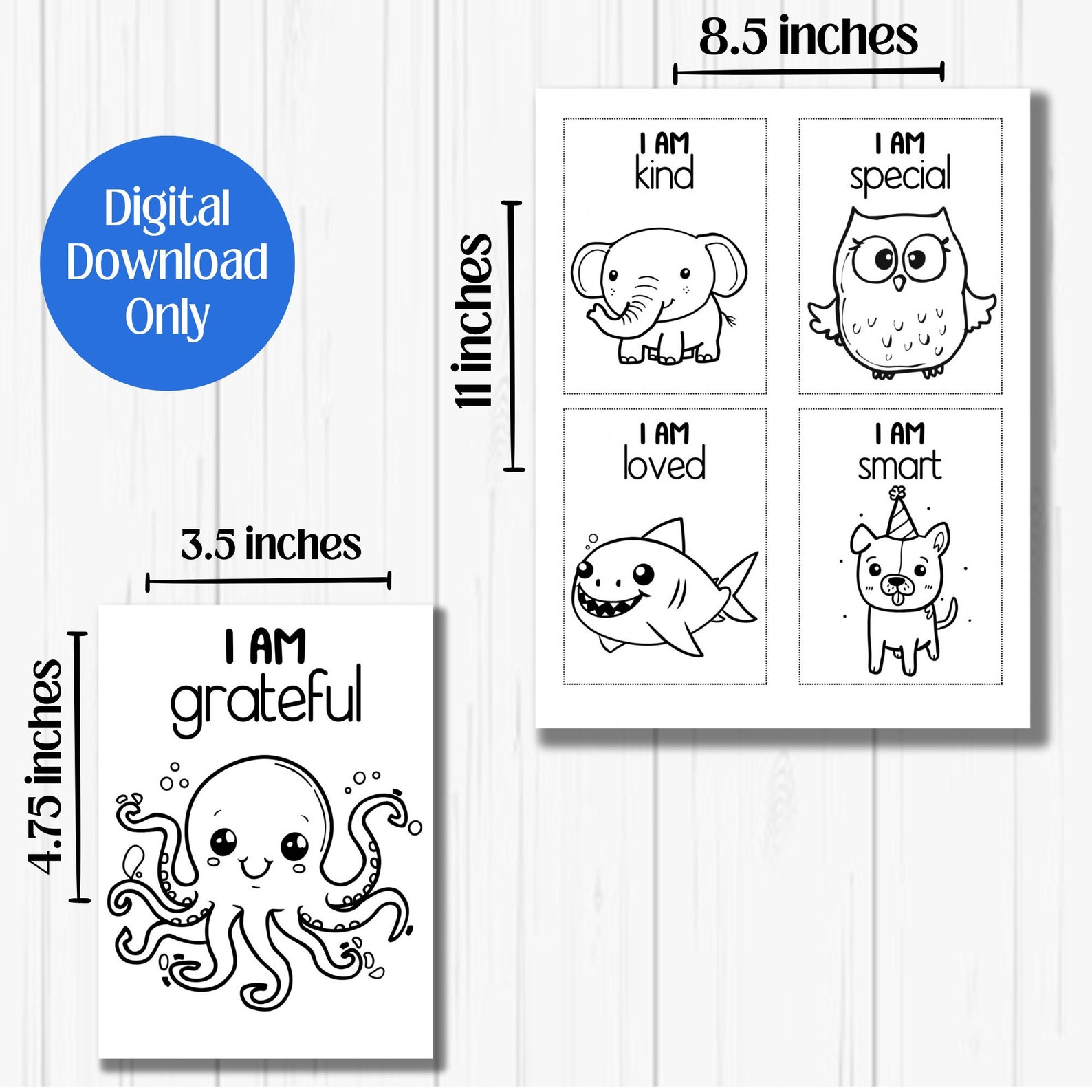 20 Printable Coloring Positive Affirmation Cards for Kids. Daily ...