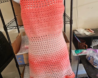 Crochet mesh halter women's dress