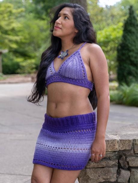 Crochet mini skirt/shorts
