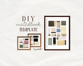 Gör-det-själv-affischmall för tändsticksbok | Digital nedladdning | Anpassad och personlig | Paket med 3 designer