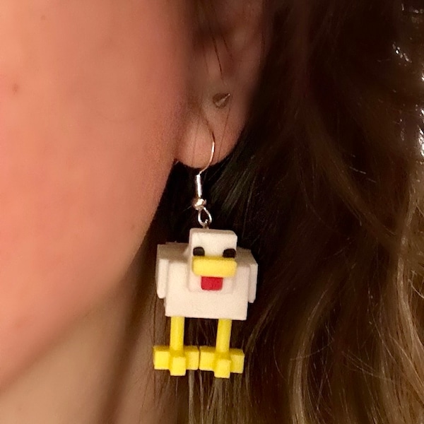 Chicken Earrings-Minecraft Inspired-Hypoallergenic