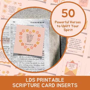 Tarjetas con versículos de las Sagradas Escrituras, tarjetas con afirmaciones de las Sagradas Escrituras, diseños edificantes para imprimir, idea perfecta para regalar a las Mujeres Jóvenes y la Sociedad de Socorro