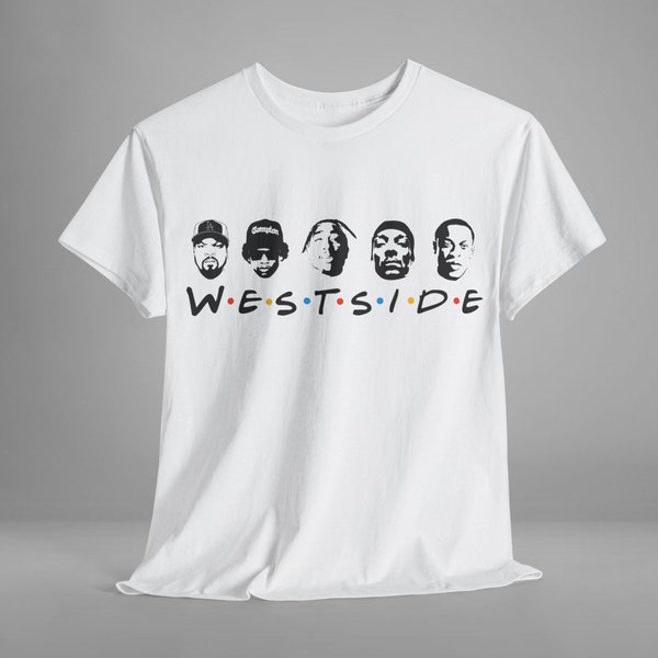 f.r.i.e.n.d.s hip hop legends style t-shirt, westside shirt, rap legends tshirt, Ice cube shirt, 2pac tshirt, west coast streetwear