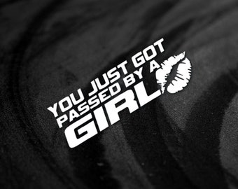 Sticker auto sticker grappig meisje: JDM vinyl gestanst bumper/ruit