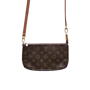 Louis Vuitton Pochette Monogram lange Träger Crossbody / Umhängetasche 100% authentisch