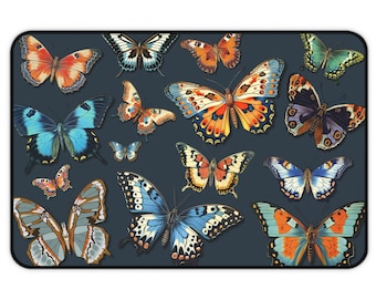 Vintage Butterflies Desk Mat | Colorful Butterfly Mouse Pad