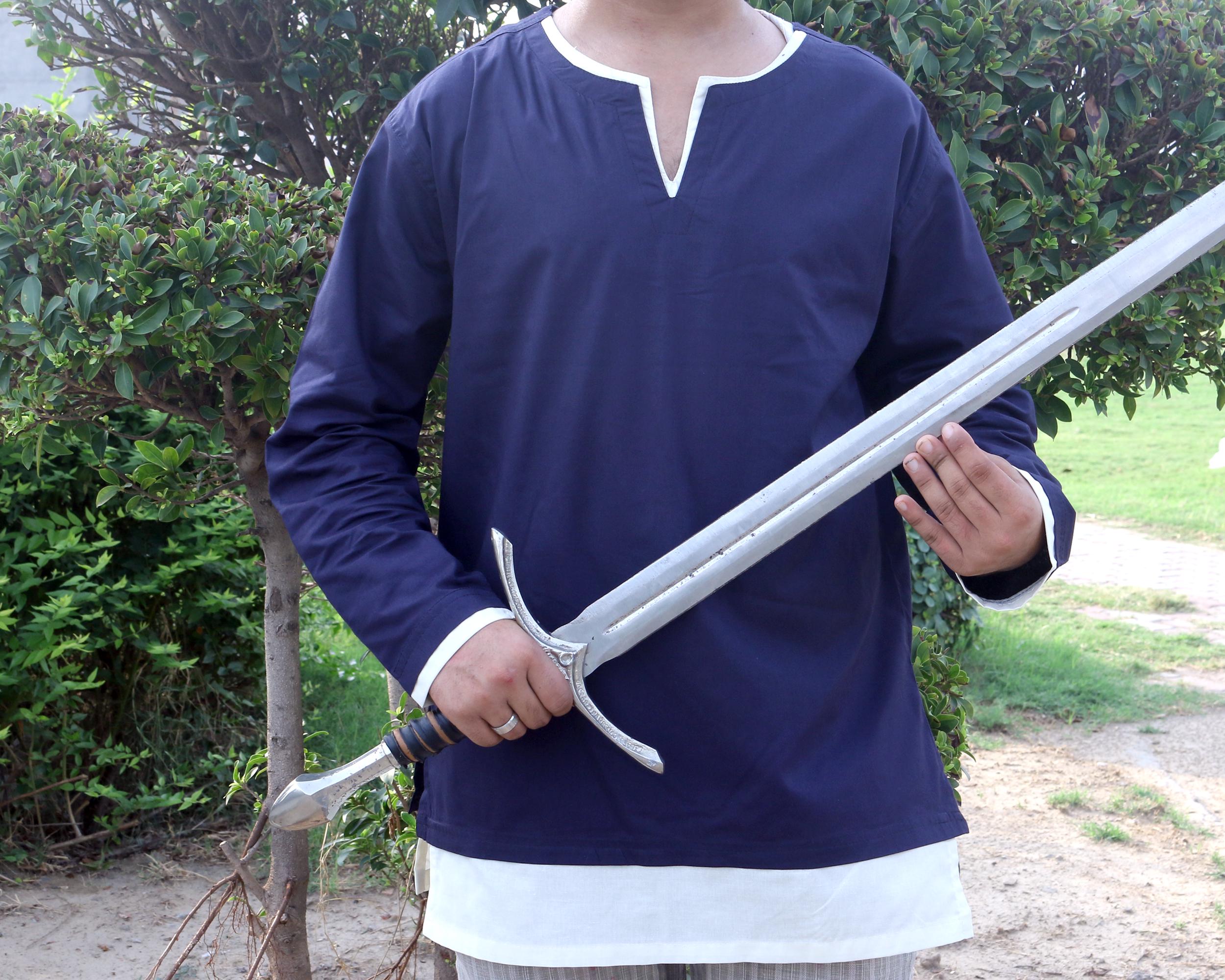 Plus Size Goth Medieval Viking Tunic, Renaissance Fair Larp Cotton ...