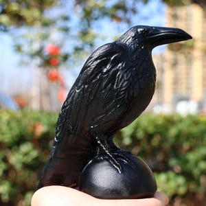 5&quot; Natural obsidian crow,Quartz Crystal Carved ,Crystal Heal Reiki,Home decoration,Crystal Sculpture,Mineral,Crystal Gifts