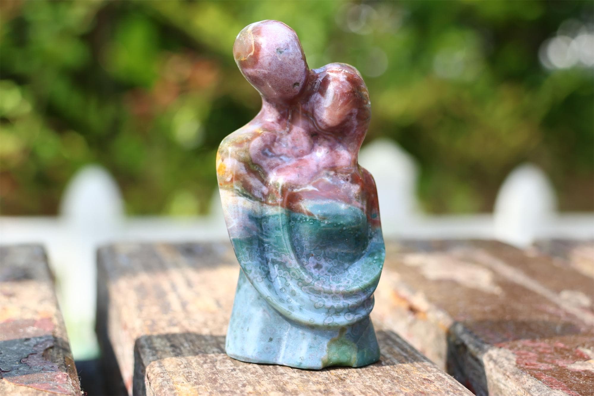 3.1" Natural ocean jasper lovers, Quartz Crystal Carved ,Crystal Heal Reiki,Home decoration,Crystal Sculpture,Mineral,Crystal Gifts
