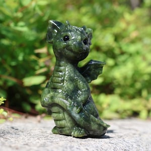 3.2&quot; Natural jade dragon,Quartz Crystal Carved ,Crystal Heal Reiki,Home decoration,Crystal Sculpture,Mineral,Crystal Gifts