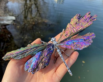 5.6" Natural Tourmaline dragonfly , Crystal dragonfly Carving, Crystal Healing, Home Decor, Crystal Gifts