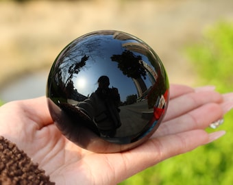 8cm Natural obsidian ball,Quartz Crystal Carved ball ,Crystal Heal Reiki,Home decoration,Crystal Sculpture,Mineral,Crystal Gifts