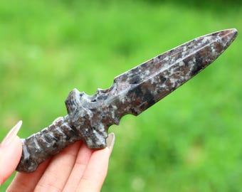 5.8" Natural yooperlite Knife,Quartz Crystal Carved ,Crystal Heal Reiki,Home decoration,Crystal Sculpture,Mineral,Crystal Gifts
