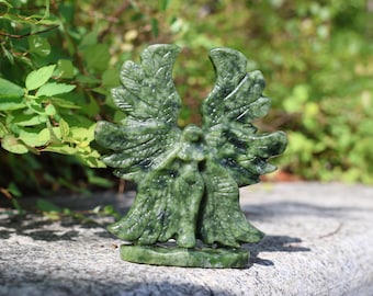 3.7&quot; Natural Jade Angel,Quartz Crystal Carved ,Crystal Heal Reiki,Home decoration,Crystal Sculpture,Mineral,Crystal Gifts