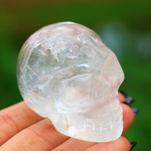 2" Natural clear quartz skull,Quartz Crystal Carved ,Crystal Heal Reiki,Home decoration,Crystal Sculpture,Mineral,Crystal Gifts