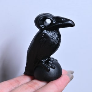 2.4&quot; Natural obsidian crow,Quartz Crystal Carved ,Crystal Heal Reiki,Home decoration,Crystal Sculpture,Mineral,Crystal Gifts