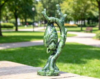 Vleermuiskristalsnijwerk van groene jade