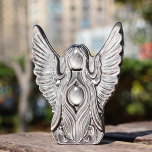 3.5&quot; Natural silver obsidian carved Fairy ,Quartz Crystal Carved ,Crystal Heal Reiki,Home decoration,Crystal Sculpture,Mineral,Crystal Gifts