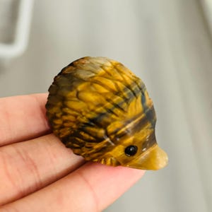 1.6" Natural tiger eye hedgehog ,Quartz Crystal Carved ,Crystal Heal Reiki,Home decoration,Crystal Sculpture,Mineral,Crystal Gifts
