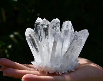 Cuarzo transparente natural (más de 300 g), cristal de cuarzo VUG, cristal curativo Reiki, decoración del hogar, escultura de cristal, mineral, regalos de cristal.