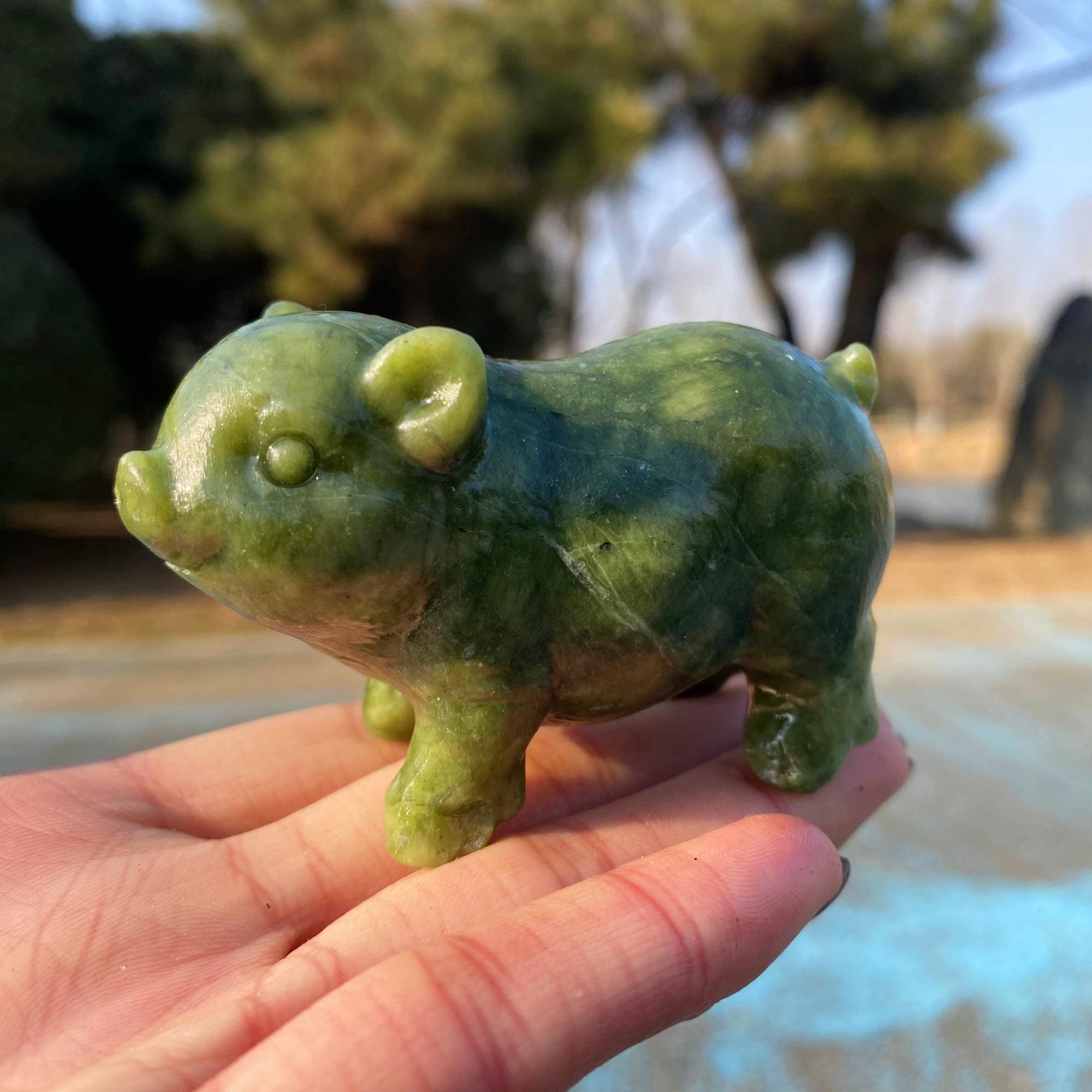 Jade Pig Figurine - Etsy