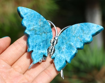 Natural apatite butterfly , Crystal butterly Carving, Crystal Healing, Crystal Butterfly，Home Decor, Crystal Gifts