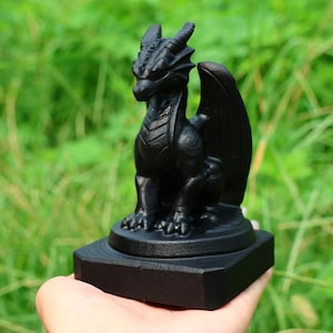 5&quot; Natural obsidian dragon, Quartz Crystal Carved ,Crystal Heal Reiki,Home decoration,Crystal Sculpture,Mineral,Crystal Gifts