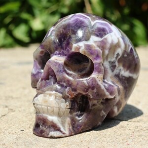 4&quot; Natural Dream Amethyst Skull,Quartz Crystal Carved ,Crystal Heal Reiki,Home decoration,Crystal Sculpture,Mineral,Crystal Gifts