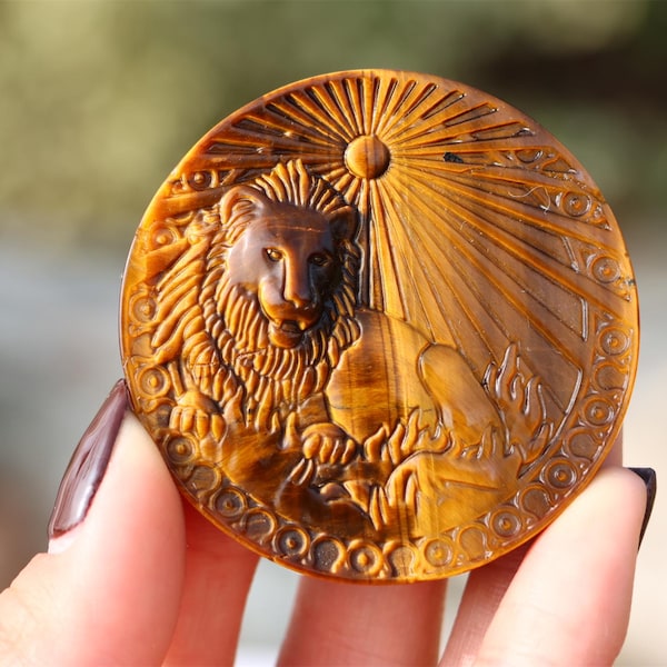 2" Natural Tiger eye Leo ,Quartz Crystal Carved ,Crystal Heal Reiki,Home decoration,Crystal Sculpture,Mineral,Crystal Gifts
