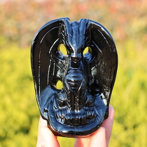3.7" Natural obsidian Dragon ,Quartz Crystal Carved ,Crystal Heal Reiki,Home decoration,Crystal Sculpture,Mineral,Crystal Gifts