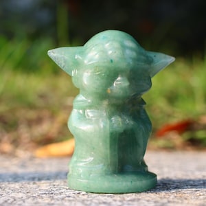 2.4&quot; Natural Aventurine Yoda,Quartz Crystal Carved ,Crystal Heal Reiki,Home decoration,Crystal Sculpture,Mineral,Crystal Gifts