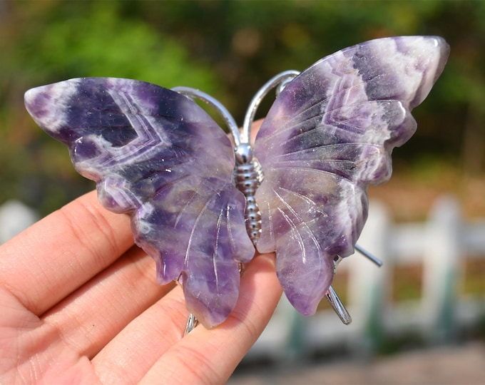 Natural Dream amethyst butterfly , Crystal butterly Carving, Crystal Healing, Crystal Butterfly，Home Decor, Crystal Gifts